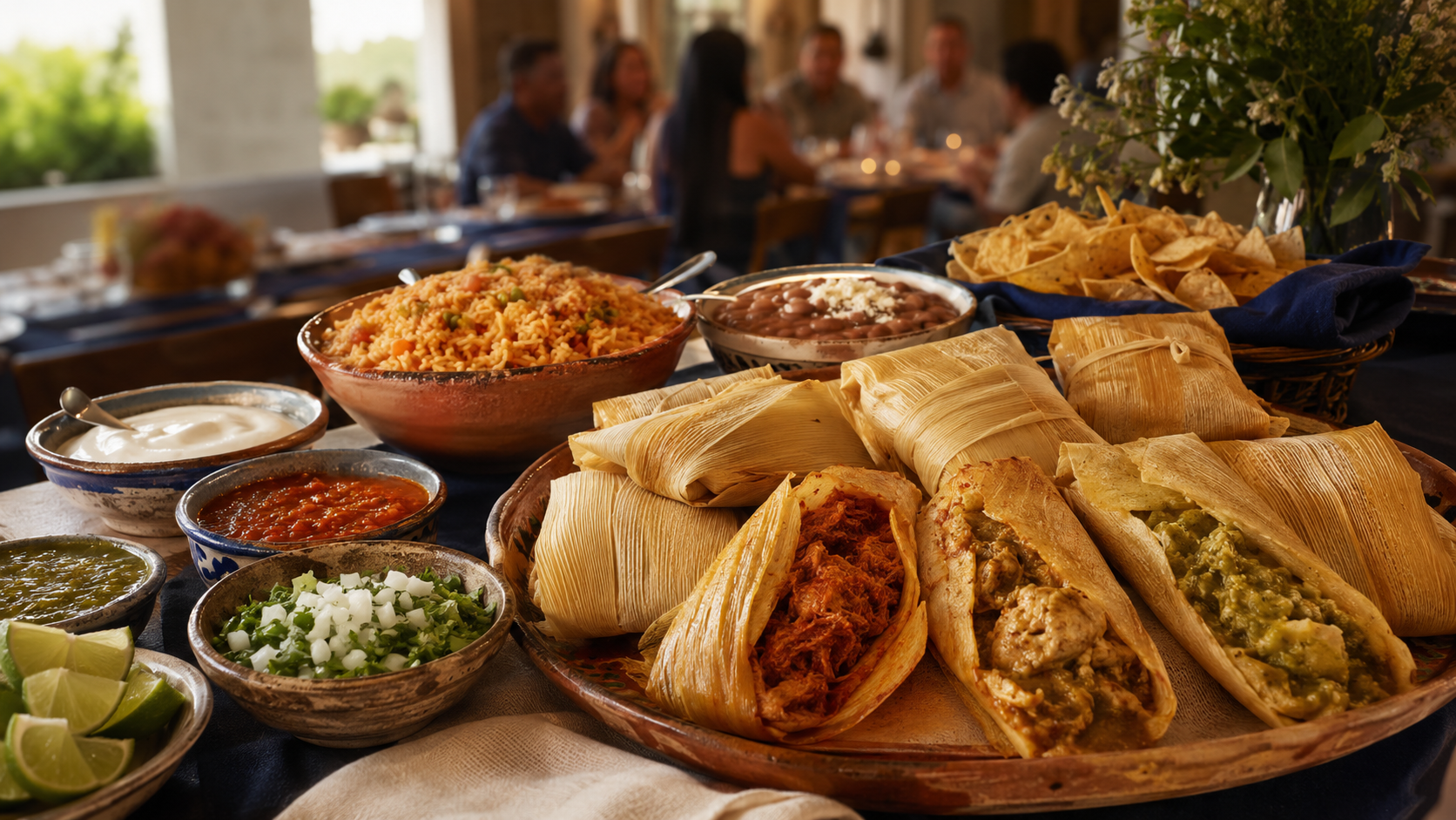 Tamales catering spread